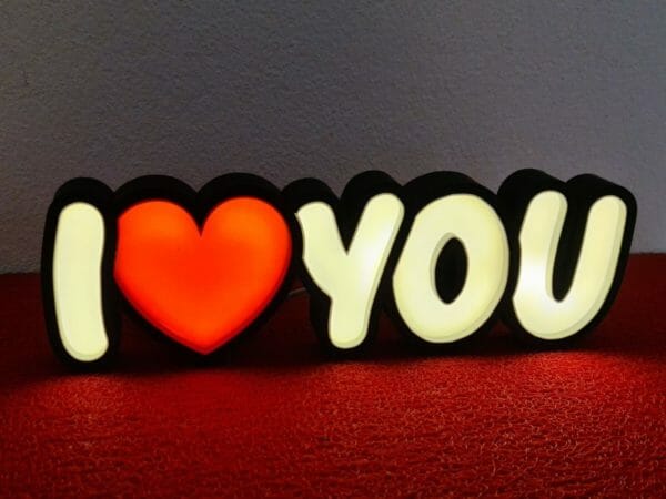 I❤️YOU 34cm avec éclairage.