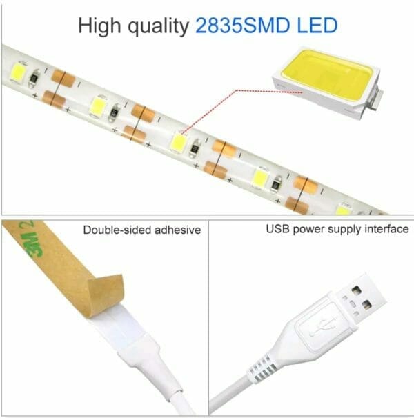 Bande LED blanc froid 5v USB - 1 mètre – Image 2