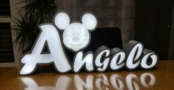 Angelo + Mickey 50cm avec éclairage. – Image 2